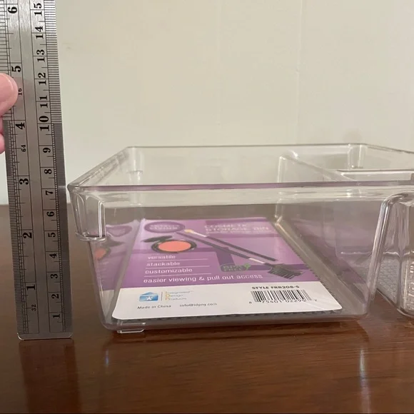 Acrylic cosmetic storage bin. NWT. - Picture 5 of 7